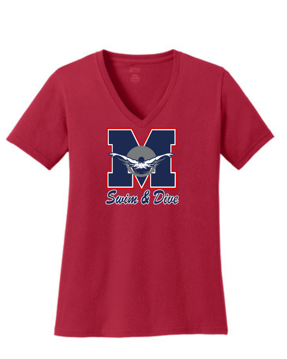 Manvel Swim & Dive- Manvel Swim Ladies Vneck Cotton Tee