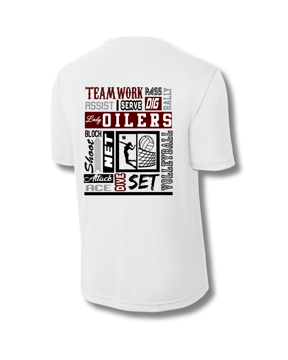 PHS Volleyball-Pearland Volleyball Performance Tee-White