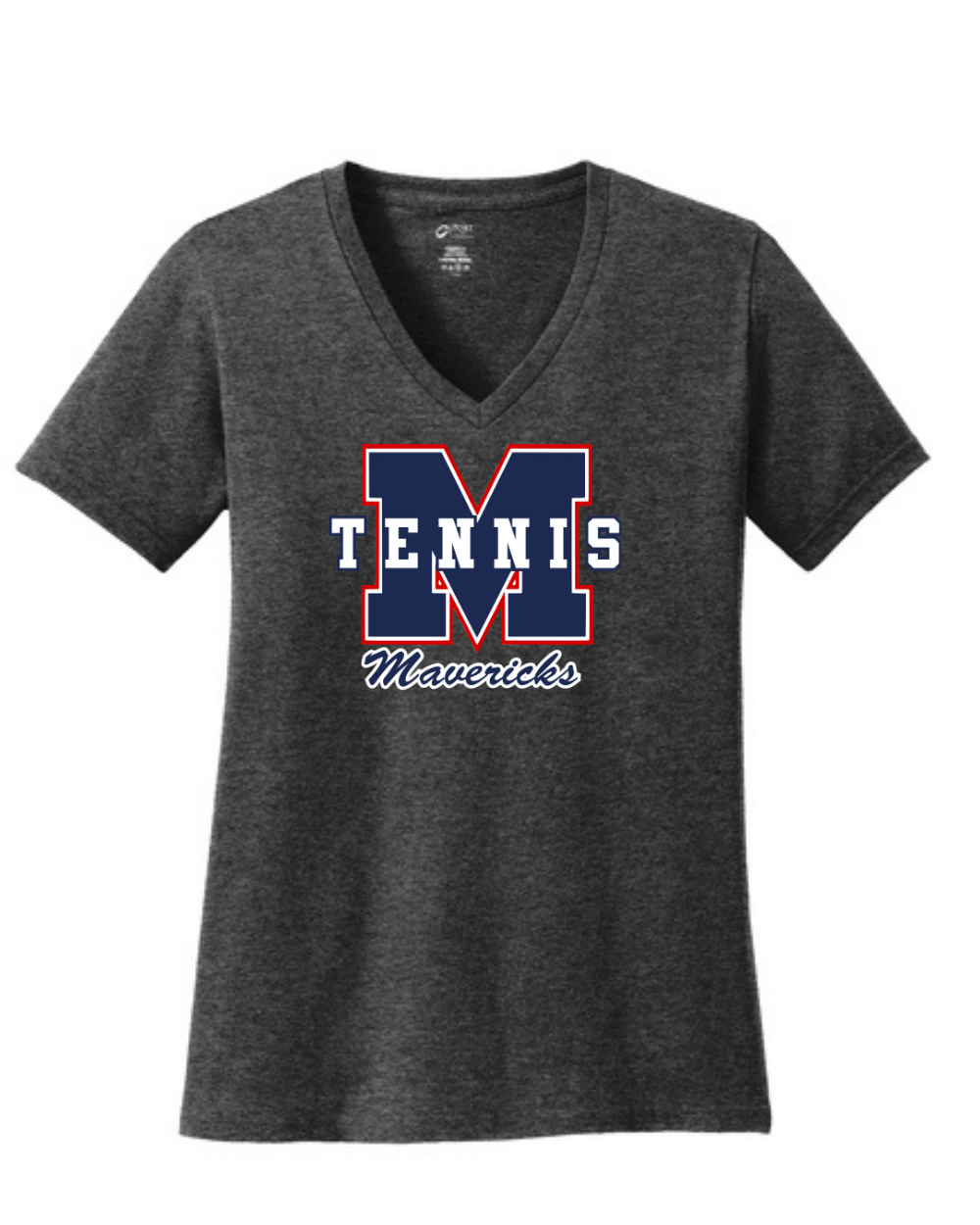 Manvel Tennis- Mavericks Tennis Ladies Vneck Cotton Tee