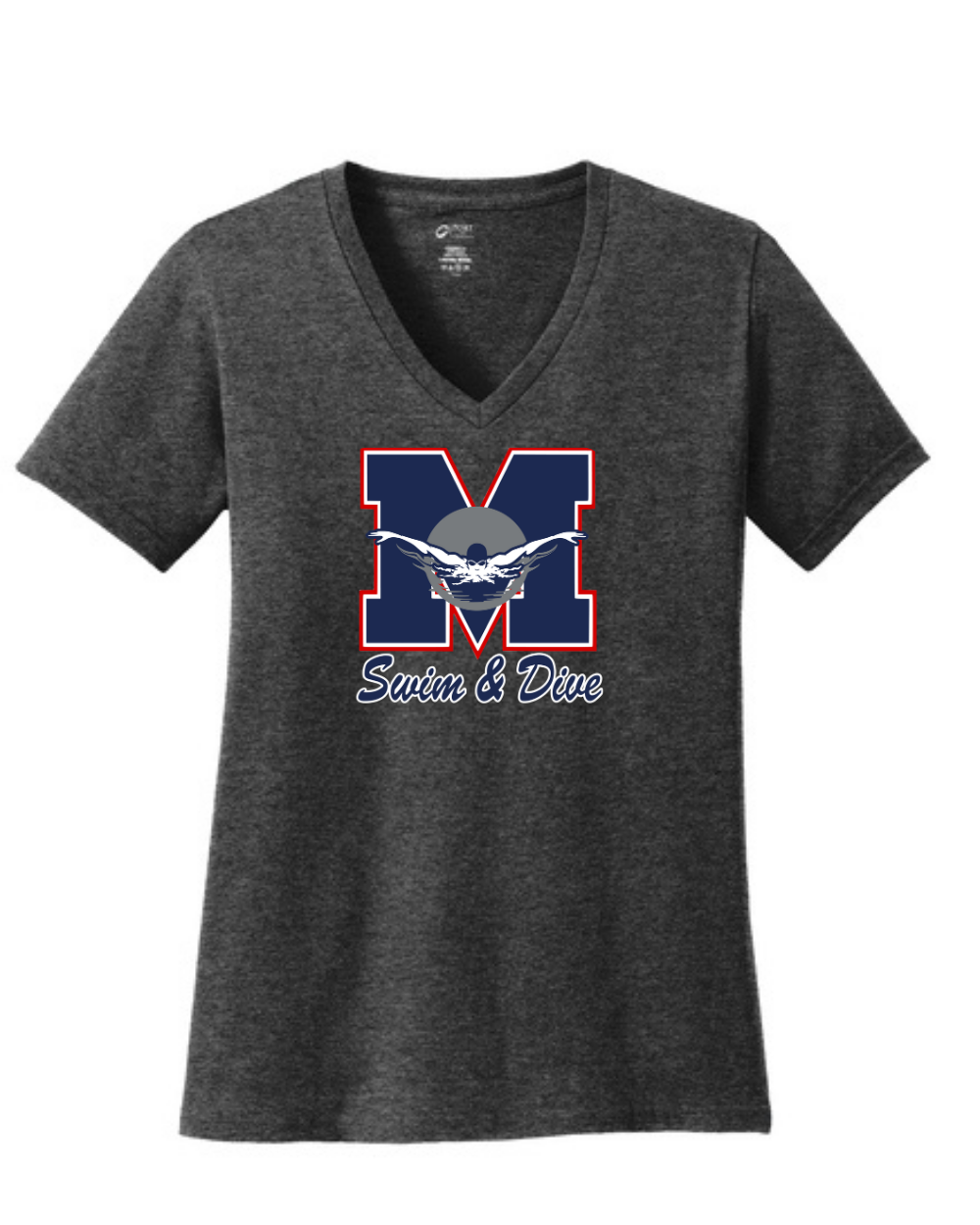 Manvel Swim & Dive- Manvel Swim Ladies Vneck Cotton Tee