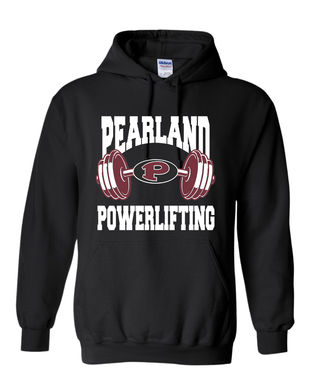 Pearland Powerlifting- Barbell Cotton Fleece Hoodie- Black