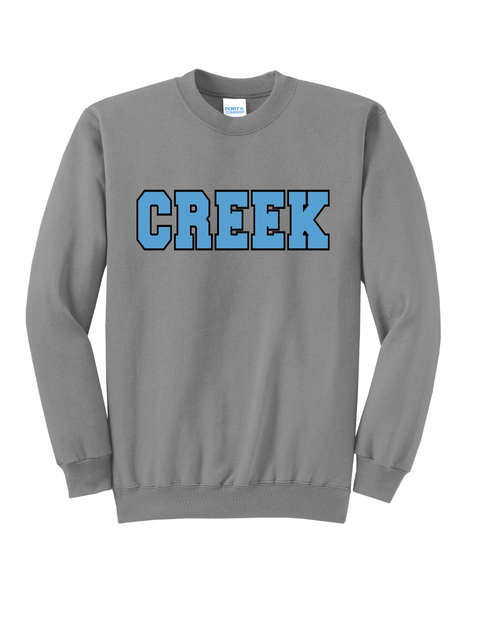 Shadow Creek HS -Creek Embroidered Applique Crewneck- Medium Gray