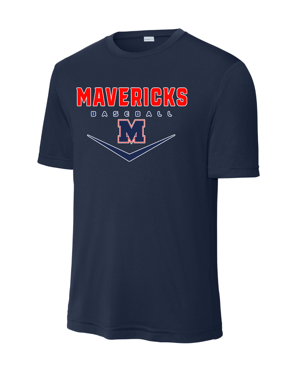 Manvel Baseball- Mavericks Baseball Short Sleeve Performance Tee