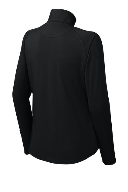 Heights Volleyball- Heights VB Ladies Stretch 1/4-Zip Pullover-Black