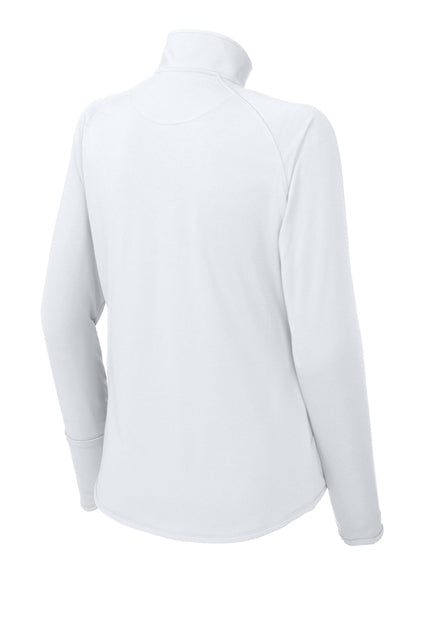Heights Volleyball- Heights VB Ladies Stretch 1/4-Zip Pullover-White