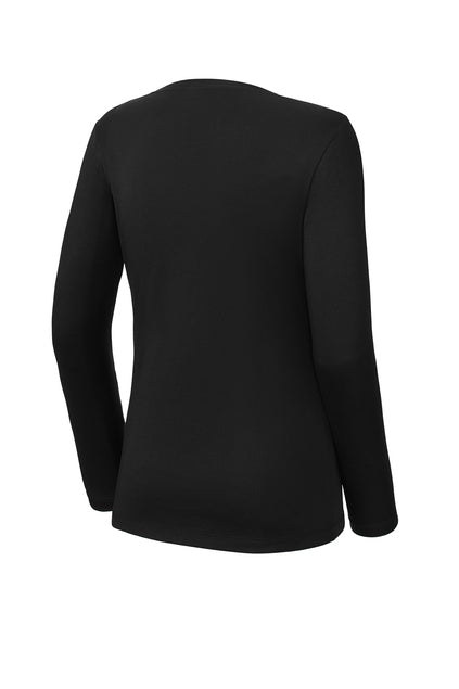 Heights Volleyball- Heights VB Ladies Longsleeve Performance Tee- Black