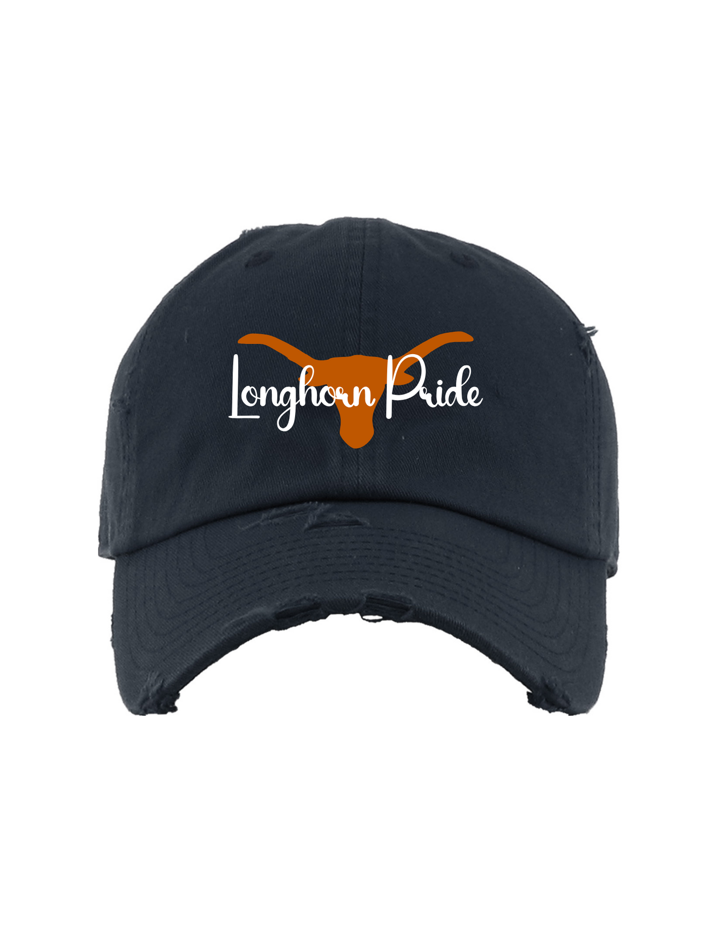 Dobie HS Volleyball - Longhorn Pride - Distressed Hat - Black