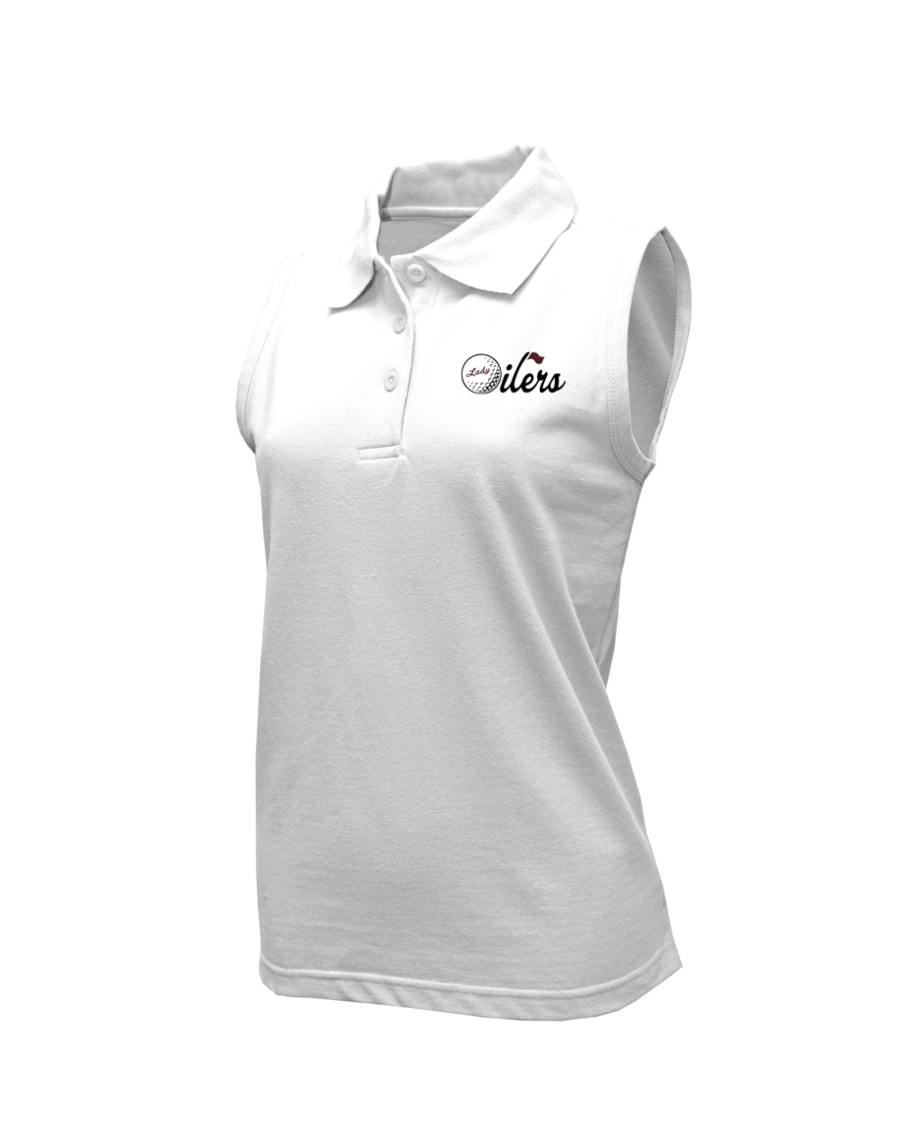 PHS Golf - Ladies Oilers Logo Women Sleeveless Polo - White