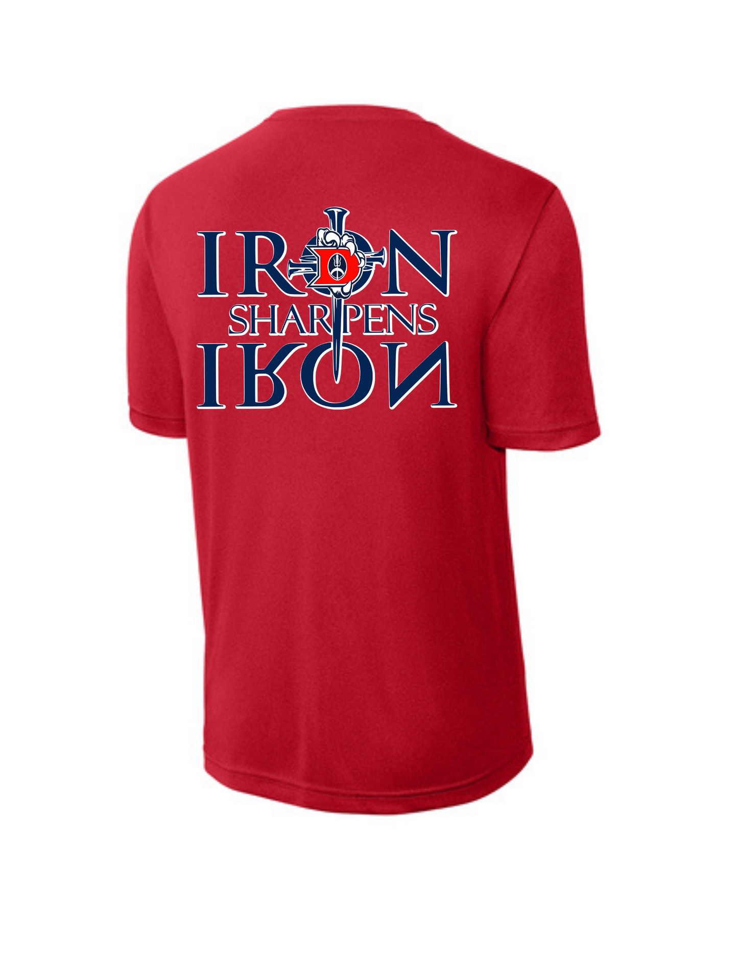 Dawson Football- Iron Sharpens Iron Short Sleeve Performance Tee- Red
