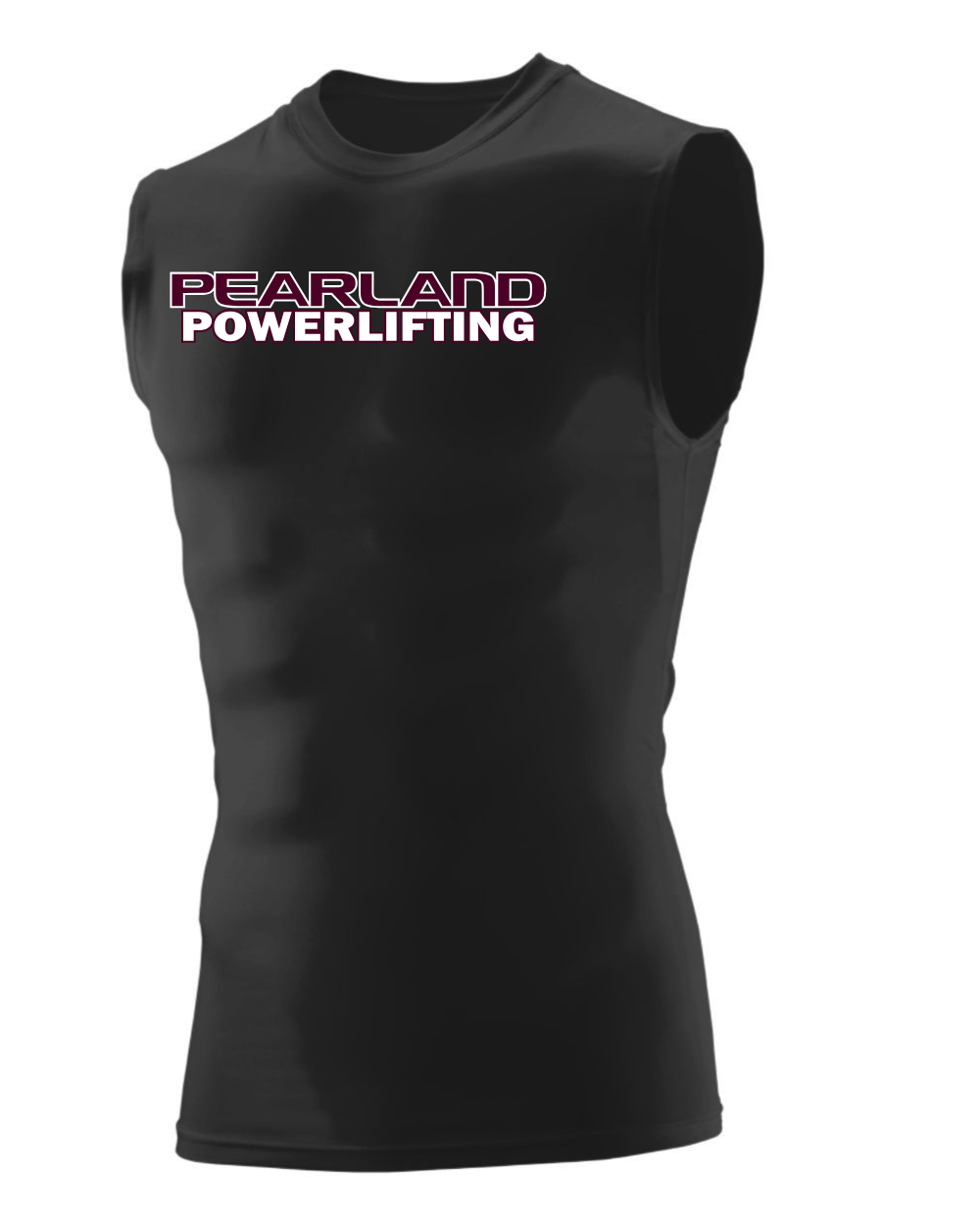 Pearland Powerlifting- Sleeveless Compression Tee- Black
