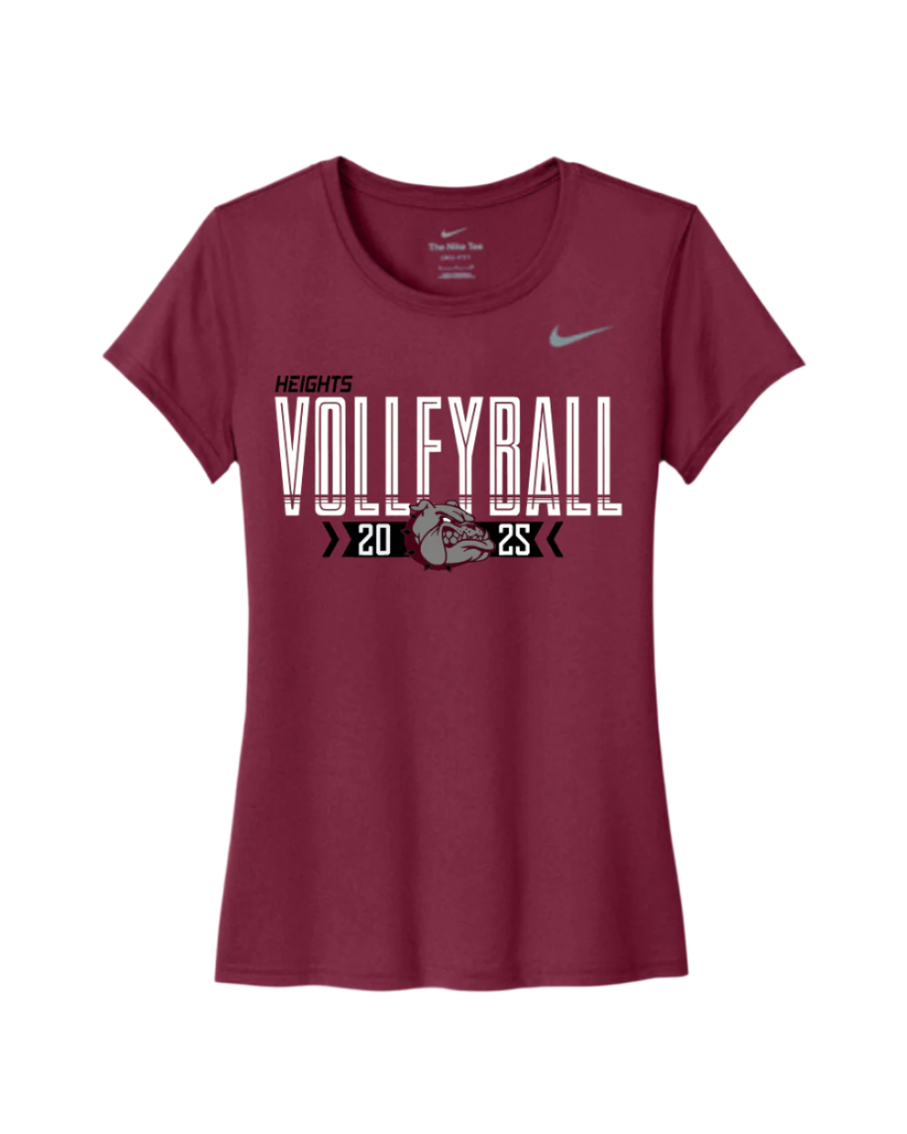 Heights Volleyball- Nike Legend Ladies Performance Tee- Deep Maroon