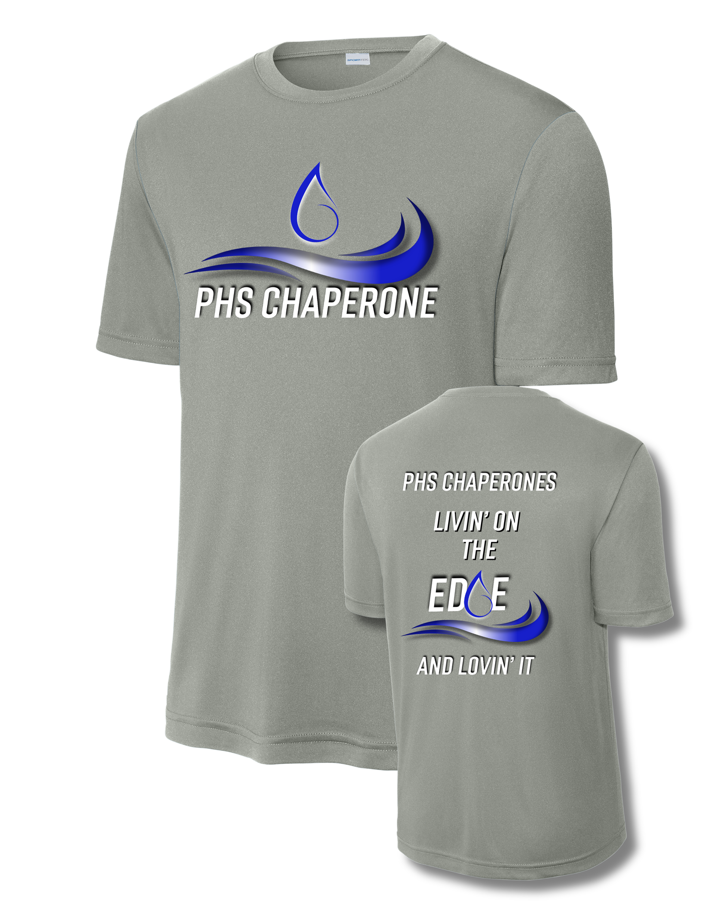 Pearland HS Band Chaperone- PHS Chaperone Logo Performance Tee - Grey Concrete Heather