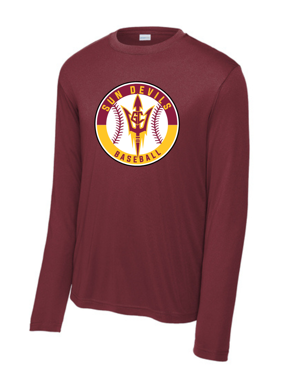 GC Sundevils Baseball- GC Sundevils Circle Logo Long Sleeve Performance Tee