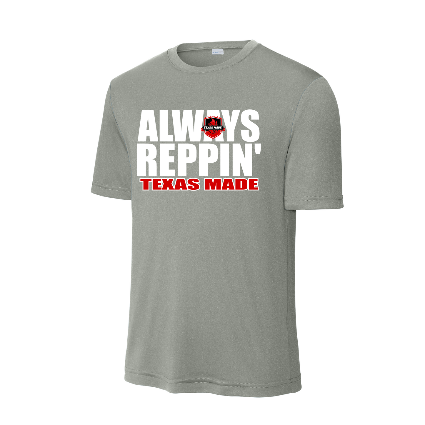 Texas Made - Always Reppin- Grey Performance Tee