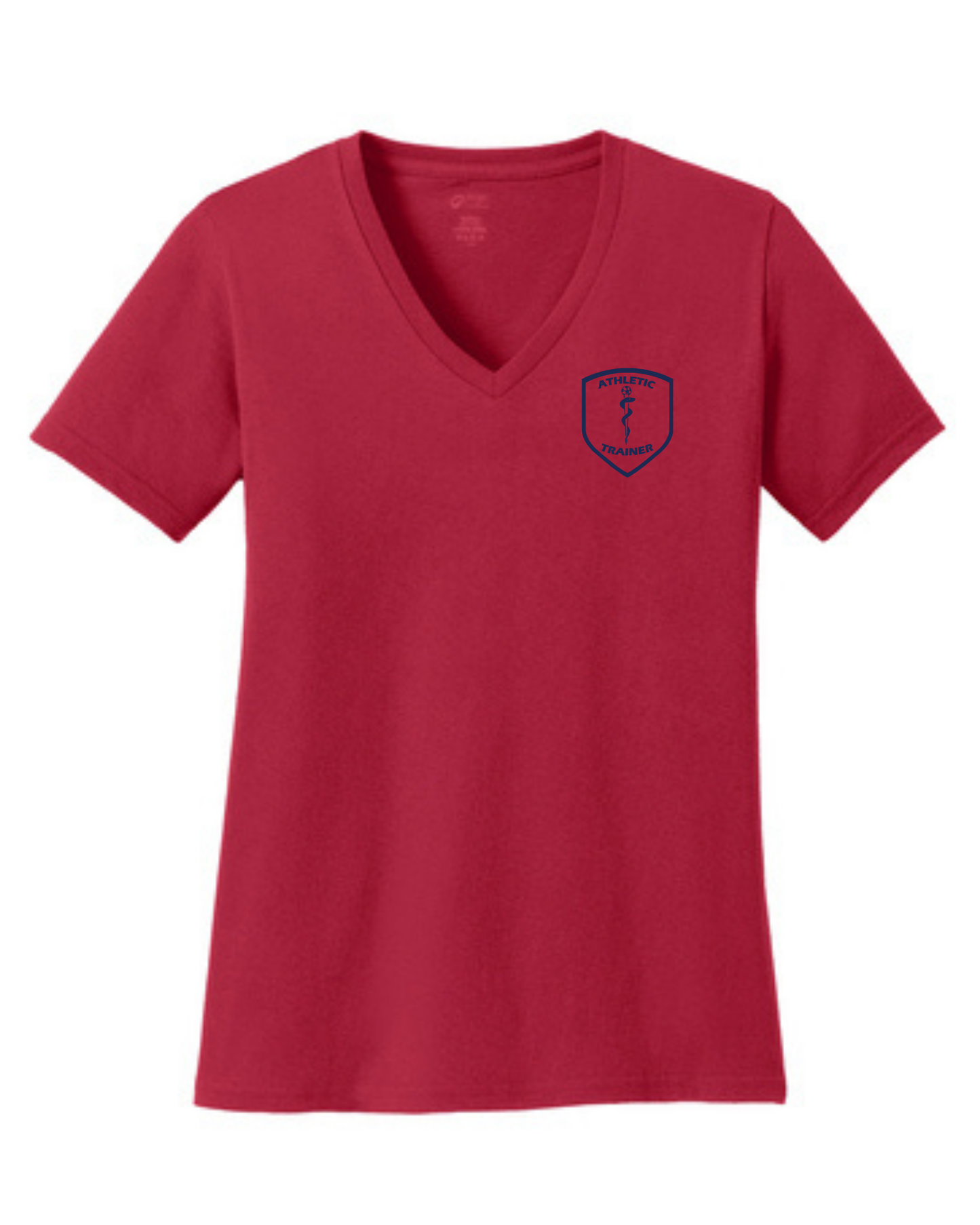 Manvel Sports Medicine - Athletic Trainer Crest - Vneck Cotton Tee