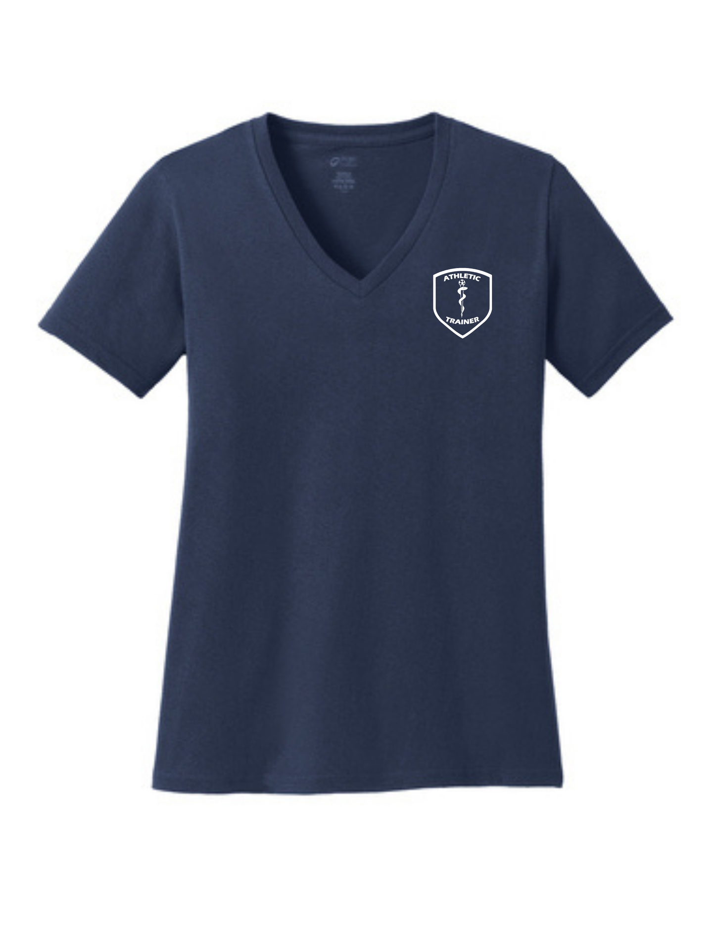 Manvel Sports Medicine - Athletic Trainer Crest - Vneck Cotton Tee