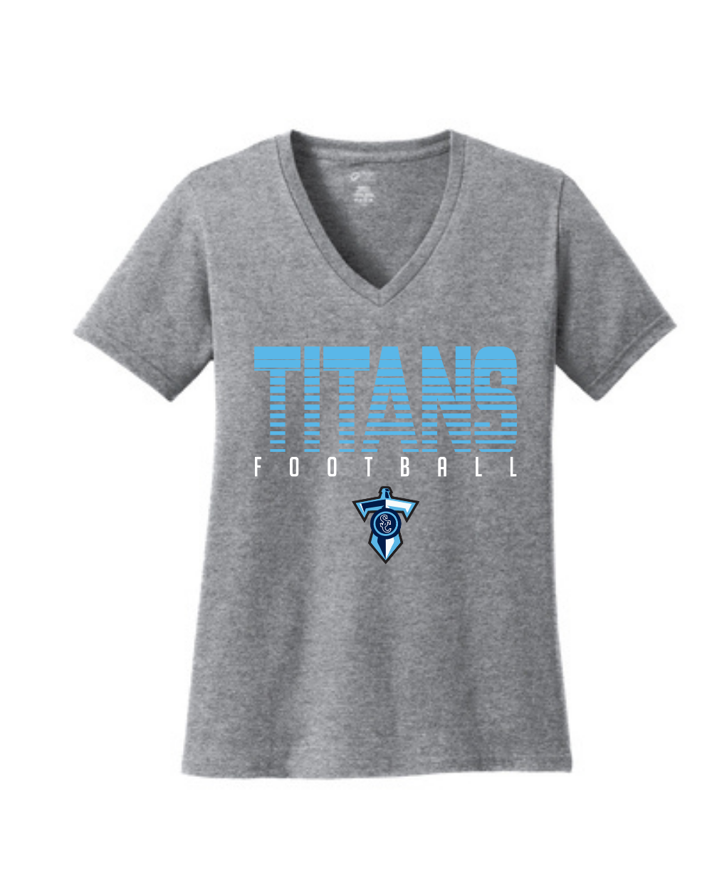 Shadow Creek Titans- Titans Football Ladies Vneck Cotton Tee