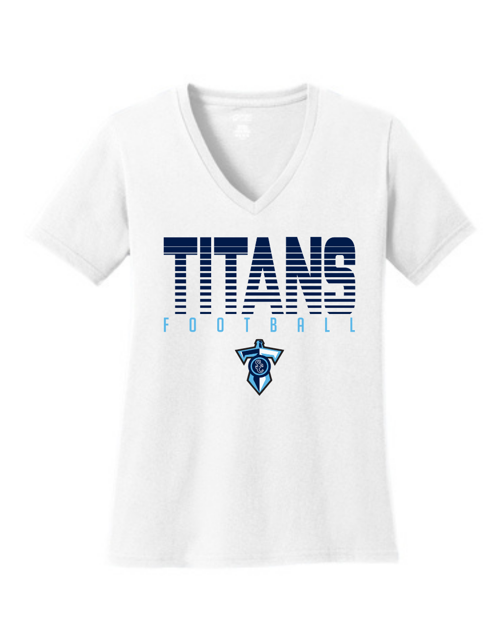 Shadow Creek Titans- Titans Football Ladies Vneck Cotton Tee