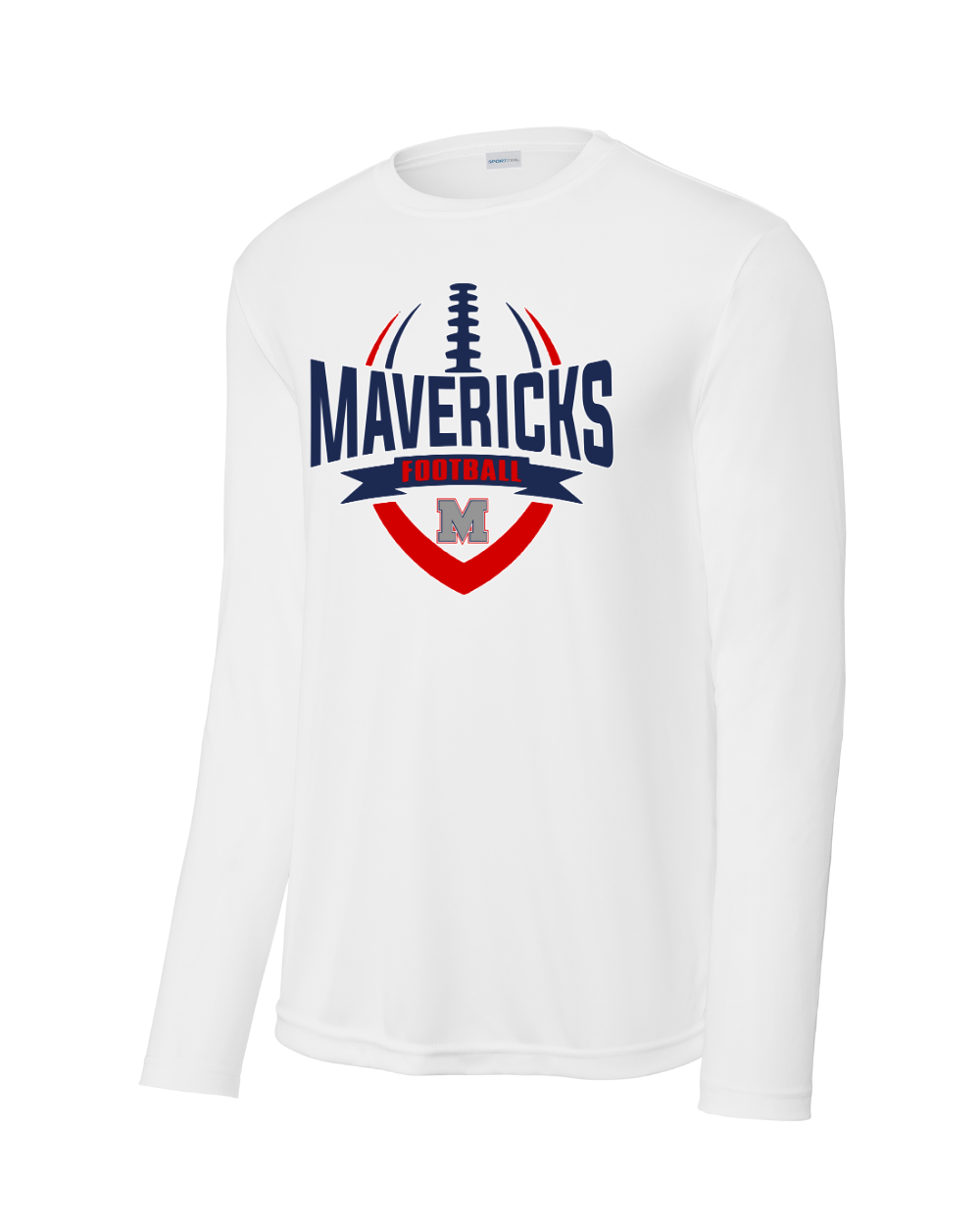 Manvel Football- Mavericks Football Long Sleeve Performance Tee