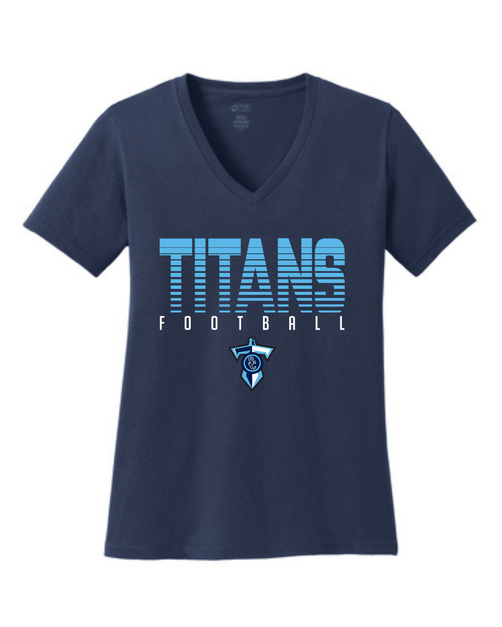 Shadow Creek Titans- Titans Football Ladies Vneck Cotton Tee