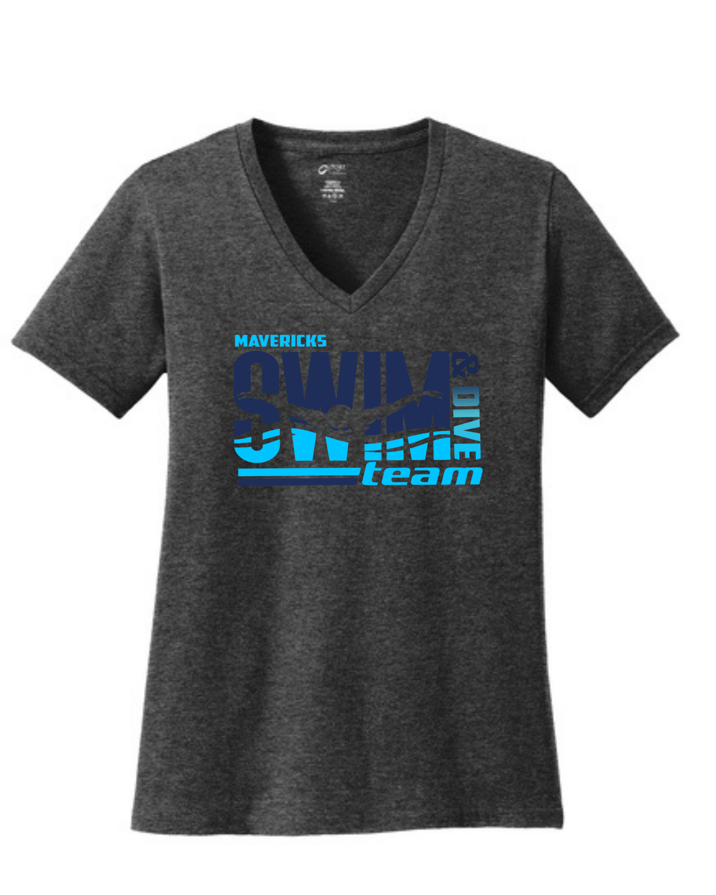 Manvel Swim & Dive- Mavericks Swim & Dive Ladies Vneck Cotton Tee