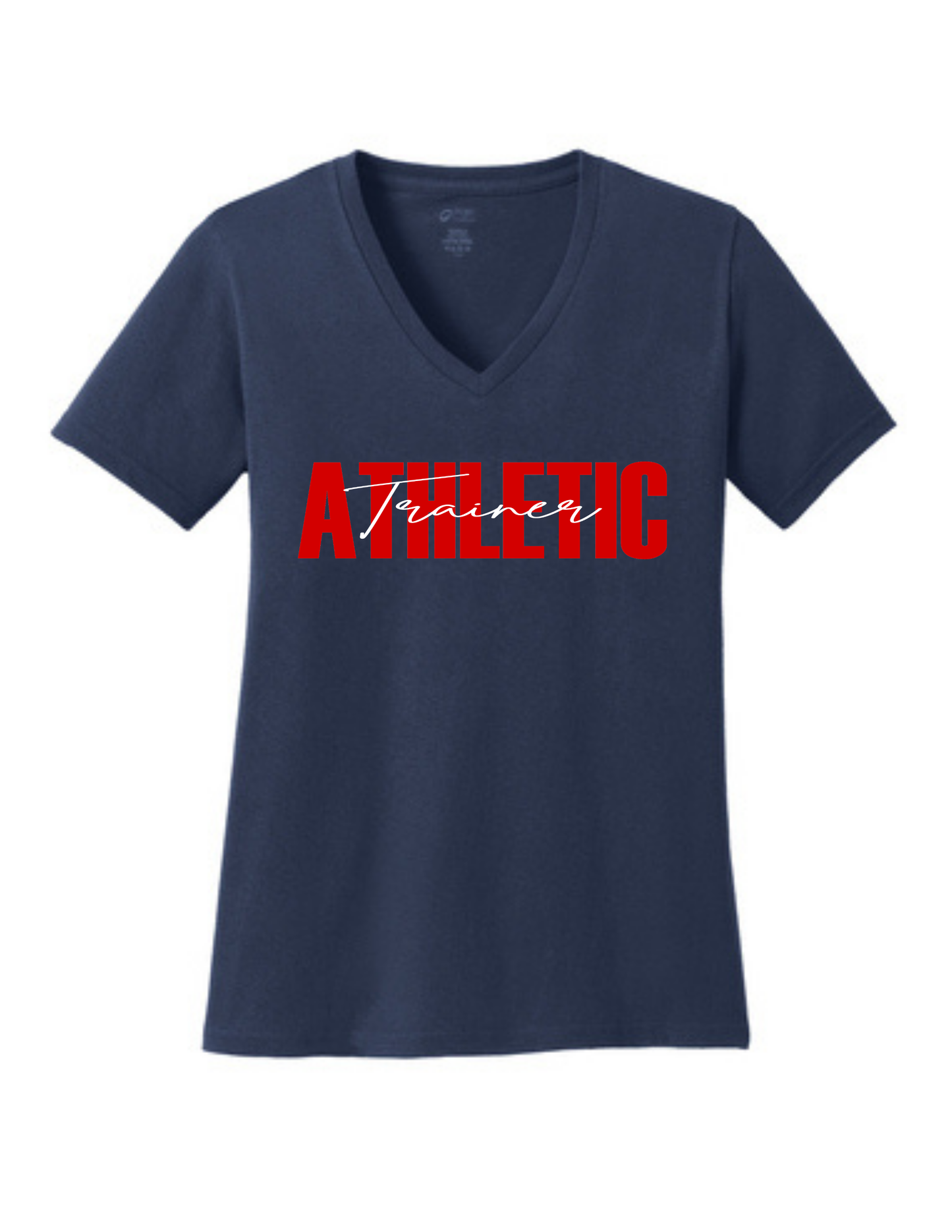 Manvel Sports Medicine - Cursive Athletic Medicine - Vneck Cotton Tee