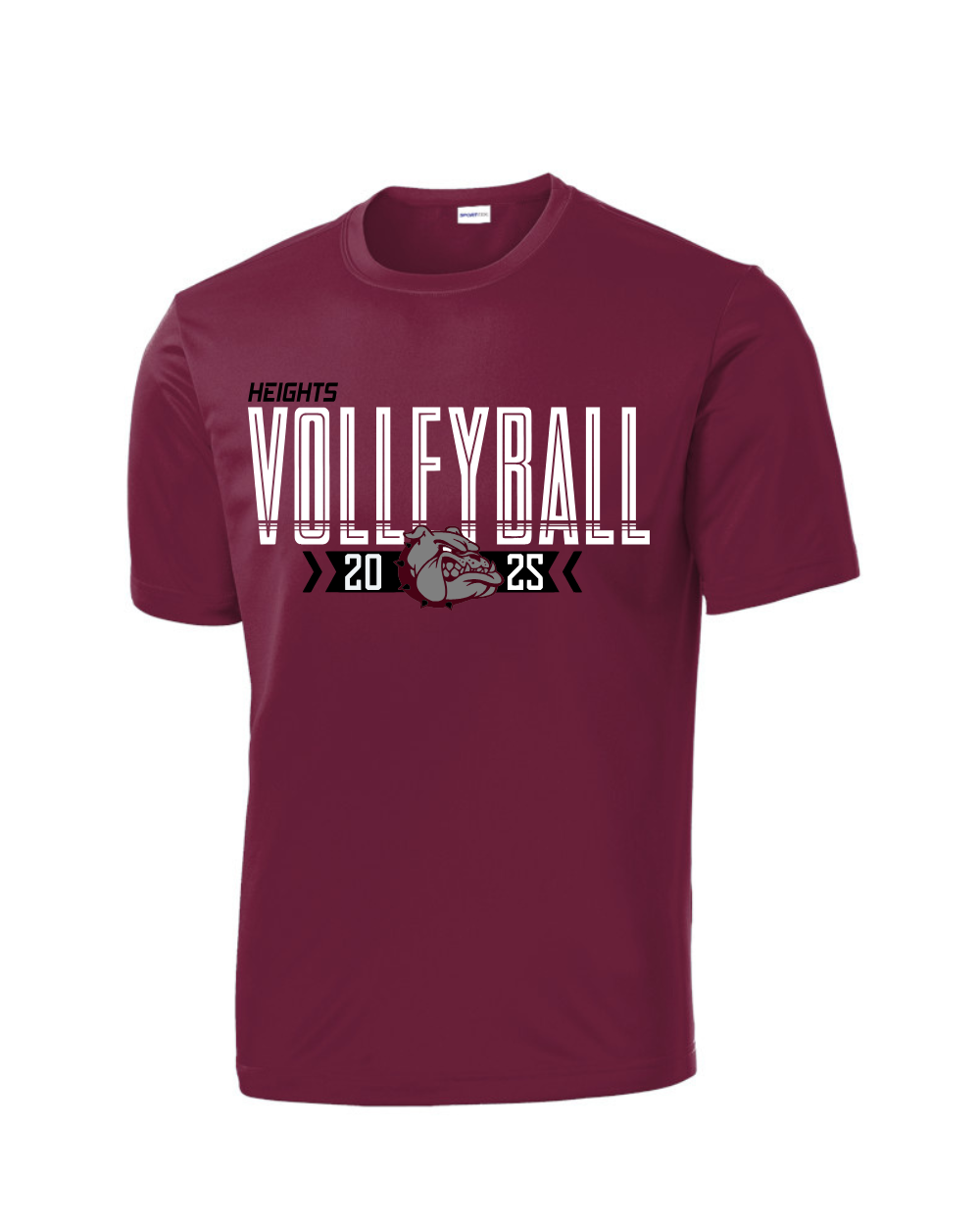 Heights Volleyball-Heights VB Performance Tee- Maroon