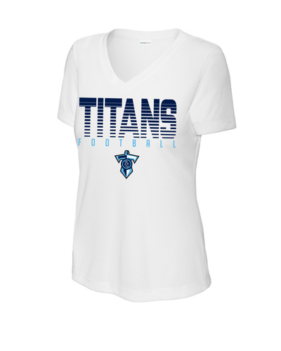 Shadow Creek Titans- Striped Titans Ladies Short Sleeve VNeck Performance Tee