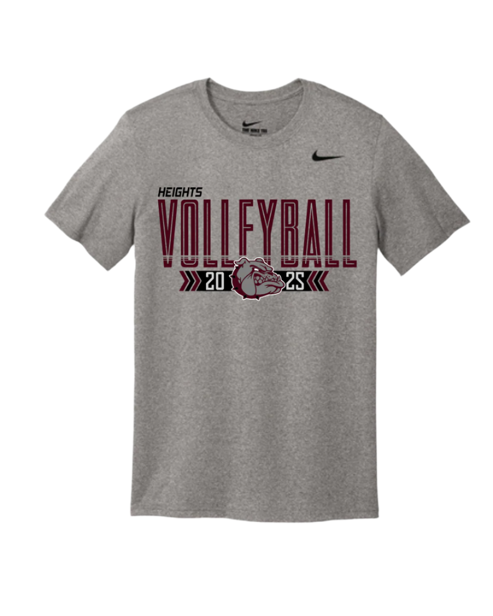 Heights Volleyball- Nike Legend Performance Tee- Carbon Heather