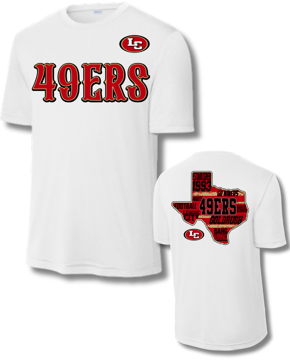 League City 49ers-49Ers- Performance Tee- White