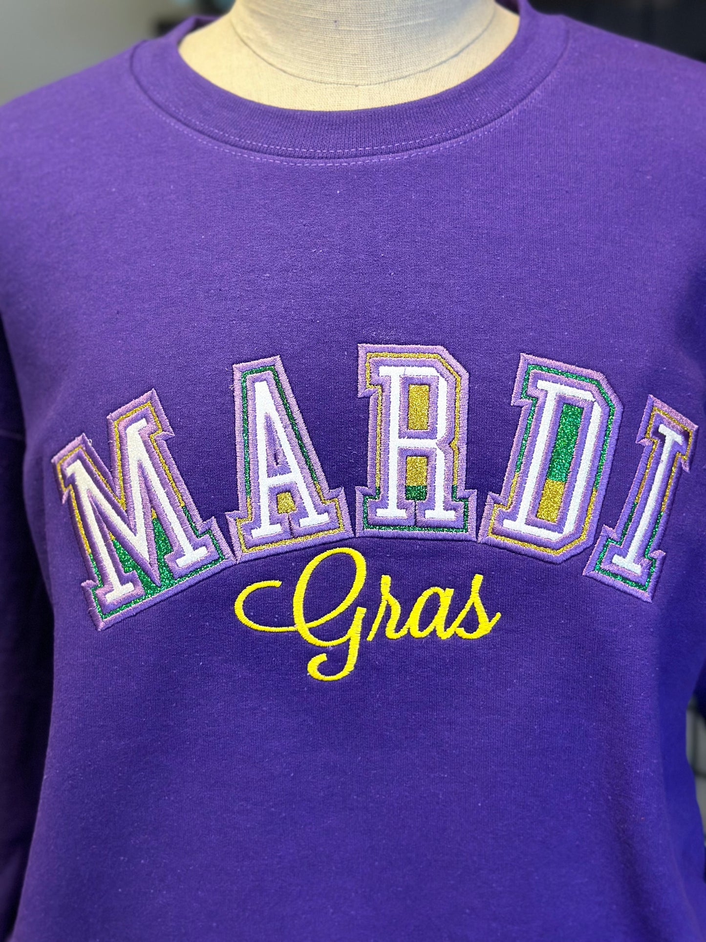 Sweatshirt- Mardi Gras Glitter Applique
