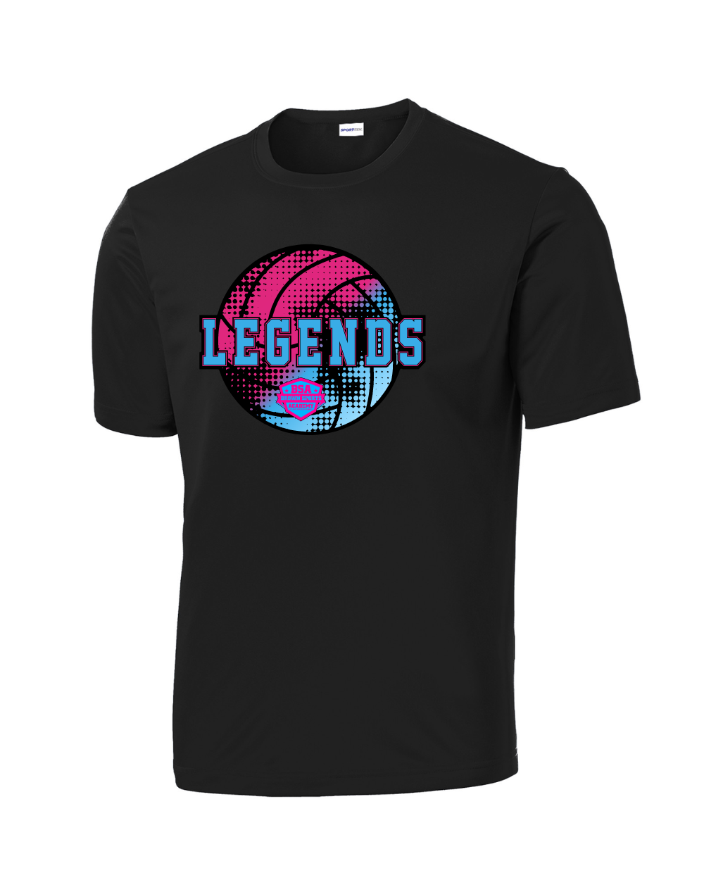 BSA-Legends Distressed Volleyball Performance Tee-Black