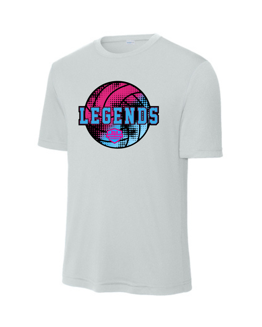 BSA-Legends Distressed Volleyball Performance Tee-Silver