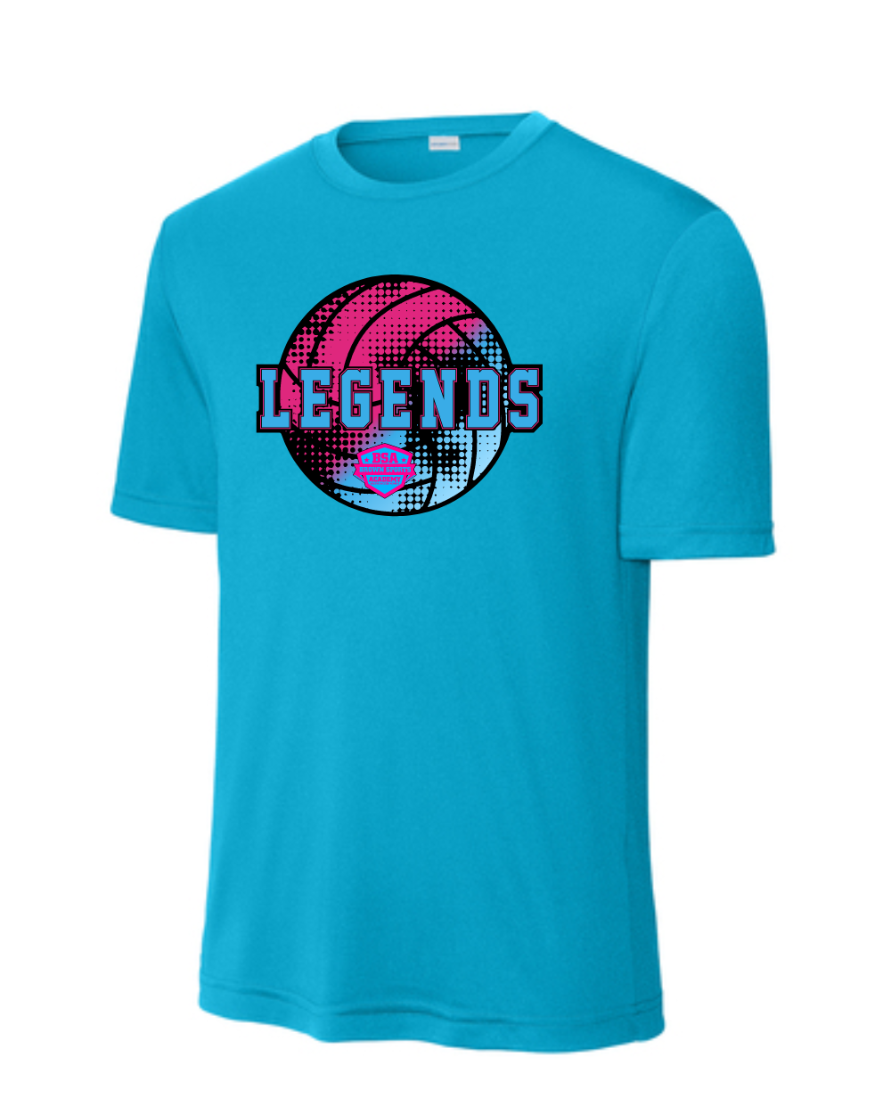 BSA-Legends Distressed Volleyball Performance Tee-Blue