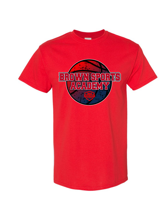 BSA-Boys Distressed Basketball Cotton Tee-Red