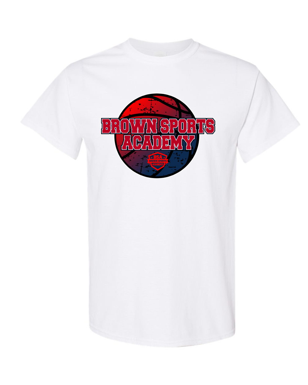 BSA-Boys Distressed Basketball Cotton Tee-White