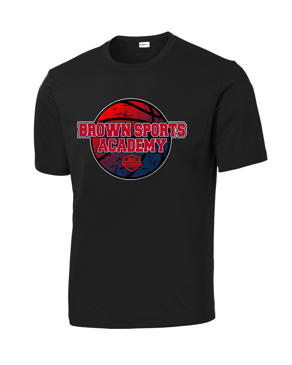 BSA-Boys Distressed Basketball Performance Tee-Black