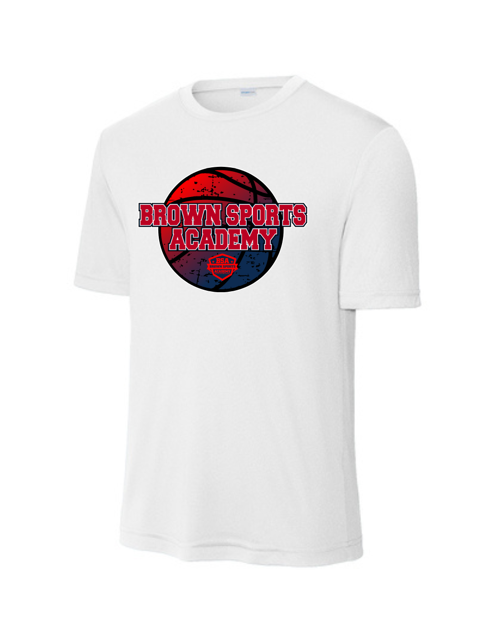 BSA-Boys Distressed Basketball Performance Tee-White