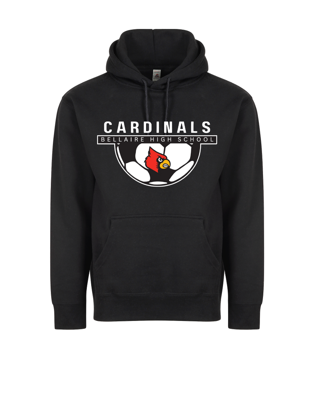 Bellaire Cardinals-Half Ball Soccer Hoodie-Black
