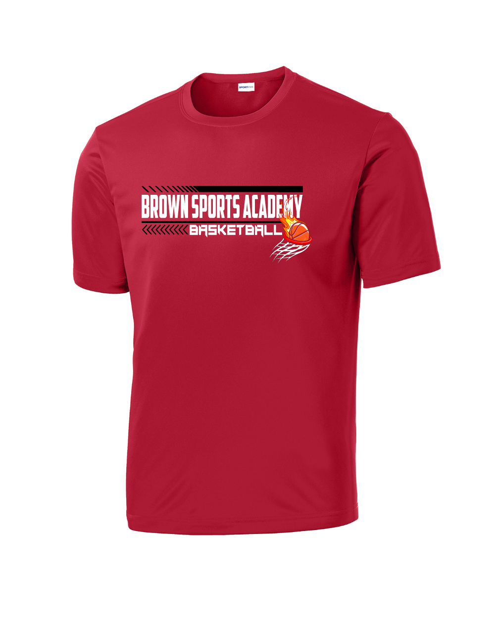 BSA-Brown Sports Academy Boys Performance Tee-Red
