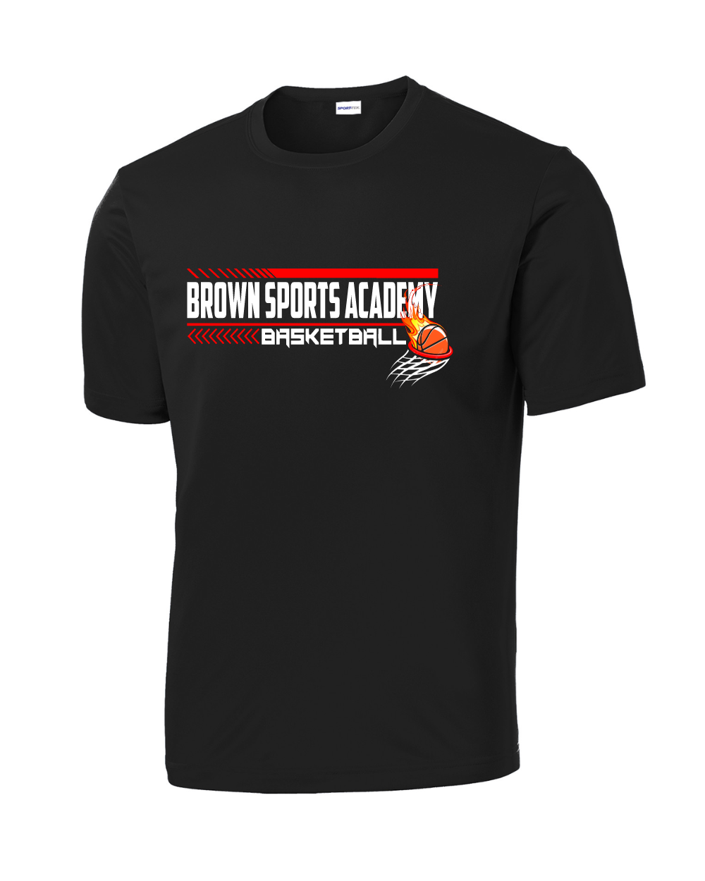 BSA-Brown Sports Academy Boys Performance Tee-Black