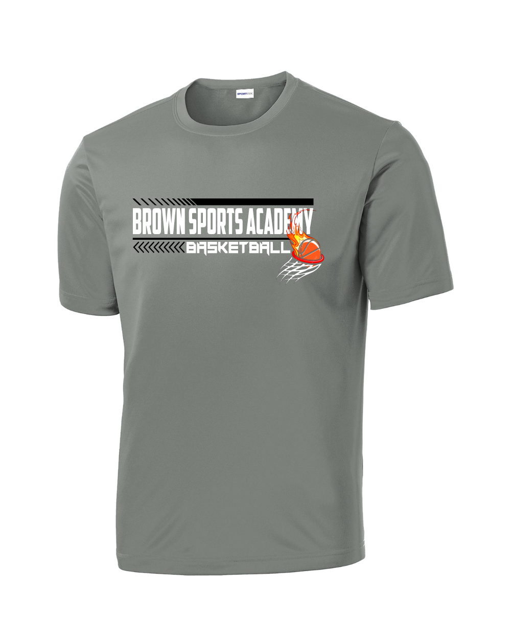 BSA-Brown Sports Academy Boys Performance Tee-Grey