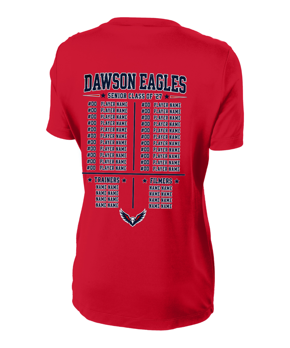 Dawson HS- Football Senior Night Ladies Performance VNeck Tee