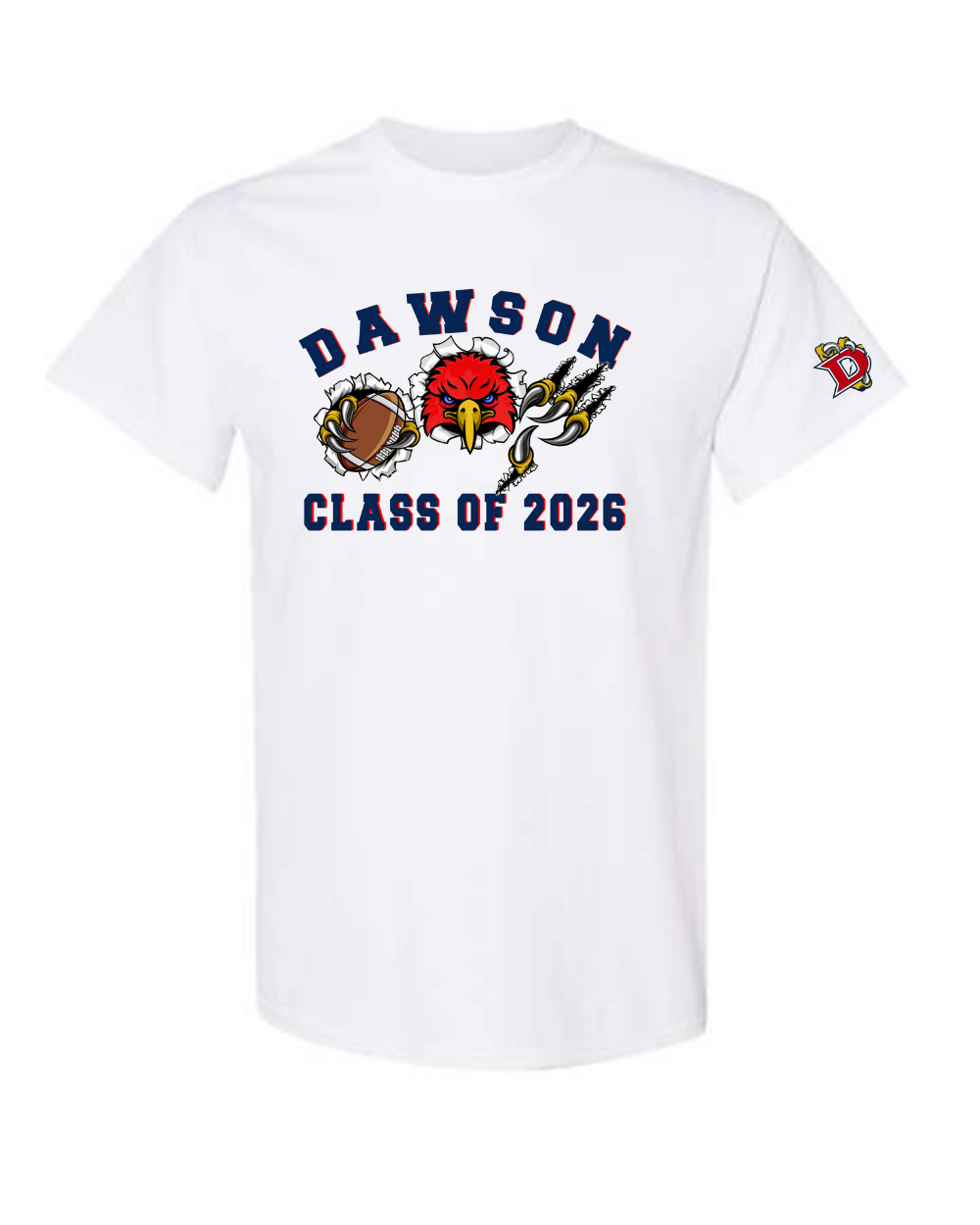 Dawson HS- Football Senior Night Cotton Blend Tee- White