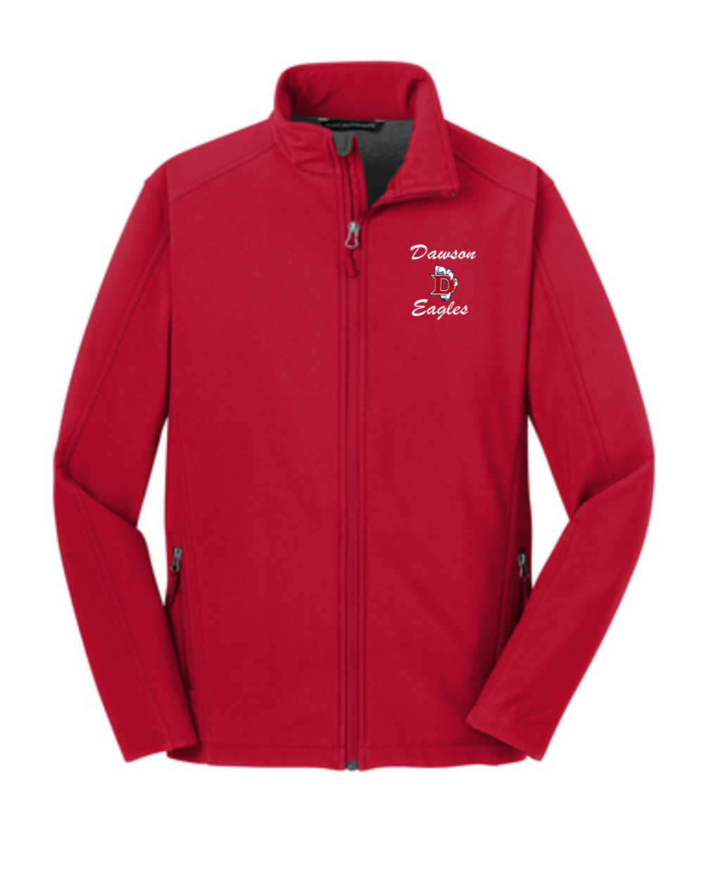 Dawson HS- Embroidered Dawson Eagles Full Zip Jacket-Red