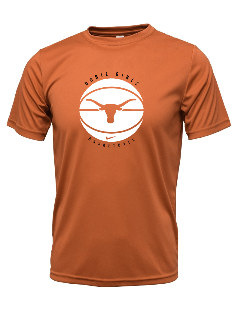 Dobie Basketball- Dobie Girls Basketball Short Sleeve Performance Tee- Orange