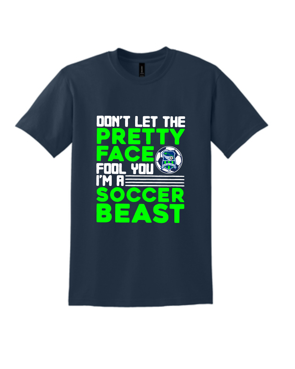 Pearland Soccer- I'm a ...Beast- Cotton blend Tee- Navy