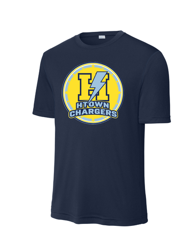 HTown Chargers Football & Cheer -Chargers Logo Performance Tee - Navy