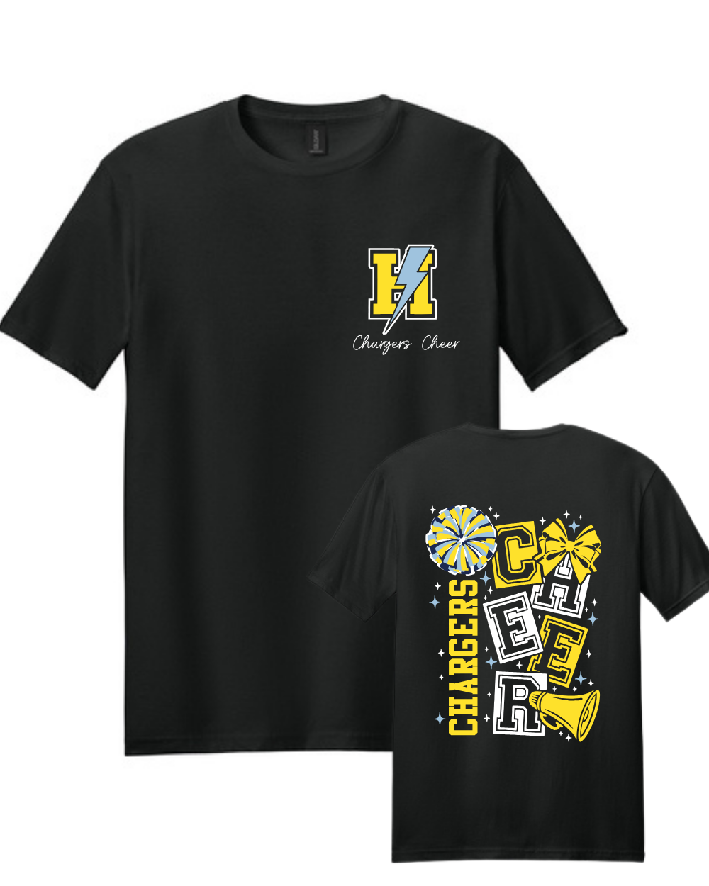 HTown Chargers Football & Cheer- Chargers Cheer Blocks Cotton Tee