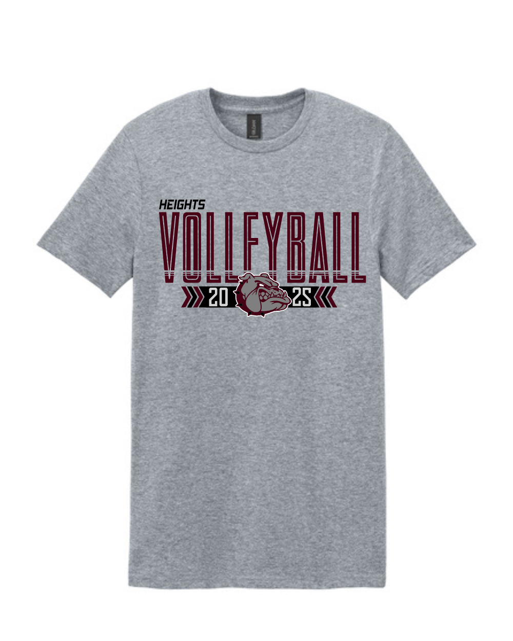 Heights Volleyball-Heights VB Cotton Tee- Heather Grey